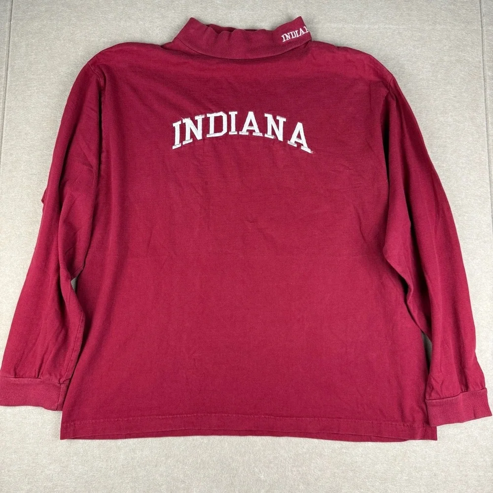 Vintage‎ Red Oak Shirt Mens XL Red Indiana College Mock Neck  USA